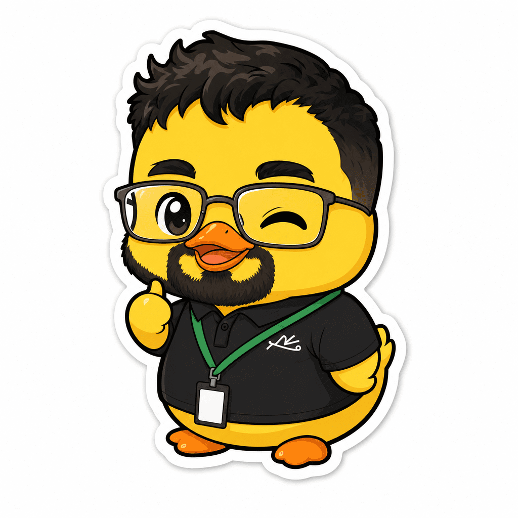 Dagobert, the rules duck, giving a thumbs up